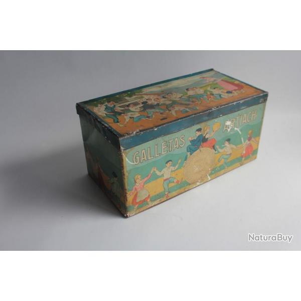 Bote tle lithographie Biscuits Galletas Articach Espagne G. Andreis