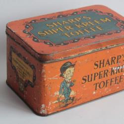 Boîte tôle lithographiée Café Sharp's Super-Kreem Toffee Sir Kreemy Knut