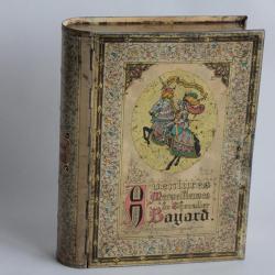Boîte Livre tôle lithographiée Aventures Chevalier Bayard
