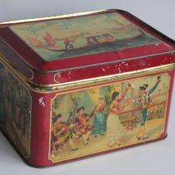 Boîte tôle lithographiée Monde Italie Espagne Inde Russie Orient