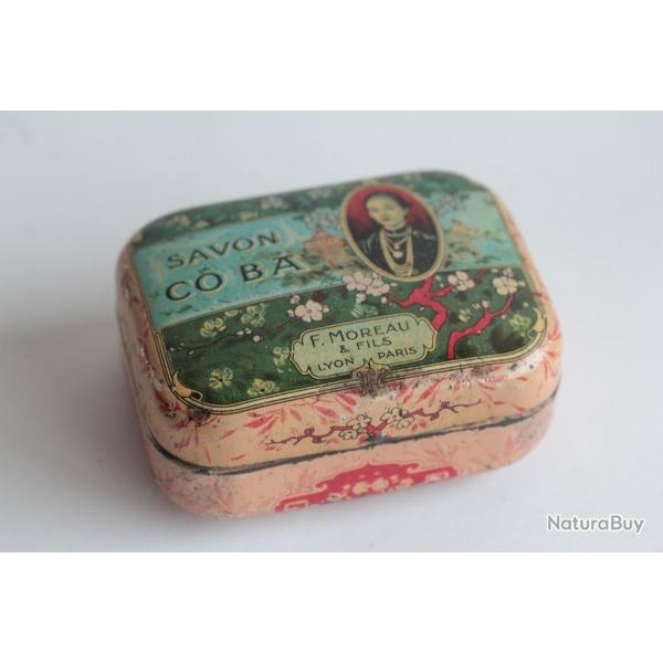 Bote Savon tle lithographi Parfumerie F.Moreau & fils CO BA fleurs