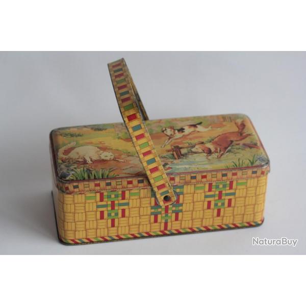 Bote biscuits pique nique tle lithographie animaux