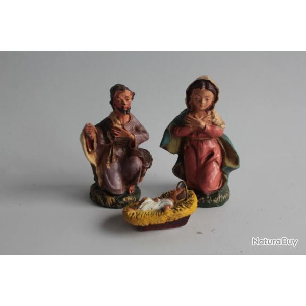 3 Figurine vintage Composition crche Italie