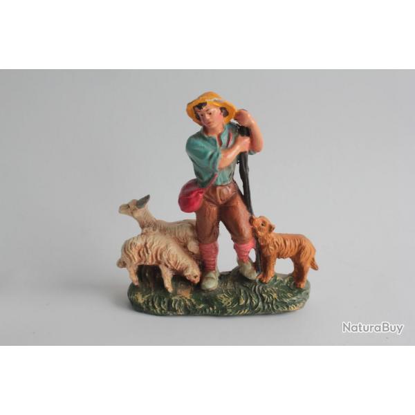 Figurine vintage Composition berger chien chvres Italie