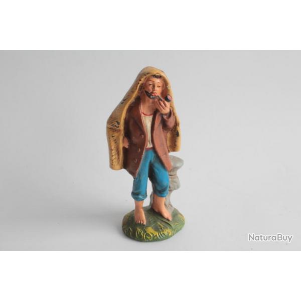 Figurine vintage Composition homme fumant la pipe Italie