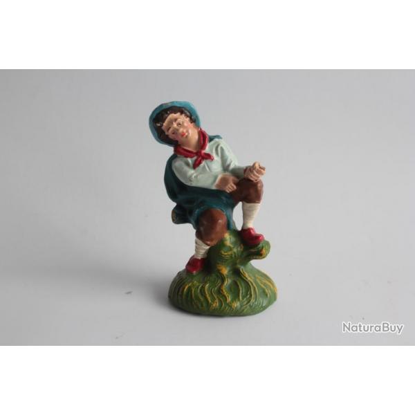 Figurine vintage Composition garon pcheur Italie