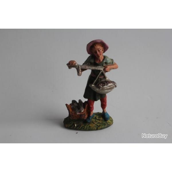 Figurine vintage Composition Mtier poissonnier Italie