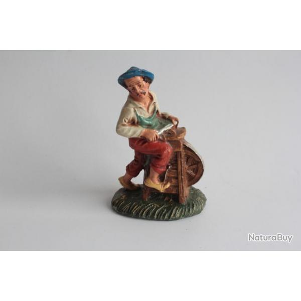 Figurine vintage Composition Mtier aiguiseur Italie