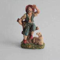 Figurine vintage Composition paysan en contemplation Italie