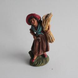 Figurine vintage Composition paysanne portant un boisseau Italie