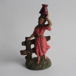 Figurine vintage Composition personne portant un sceau Italie