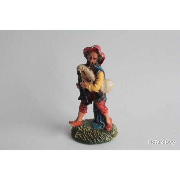 Figurine vintage Composition musicien jouant de la cornemuse Italie