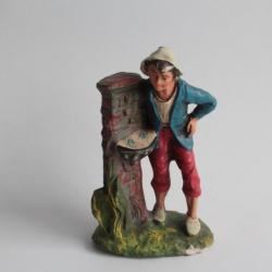 Figurine vintage Composition garçons buvant à la fontaine Italie