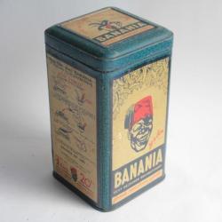 Boîte chocolat cacao tôle lithographiée BANANIA bleue Riz