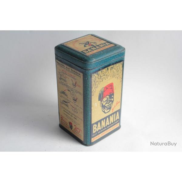 Bote chocolat cacao tle lithographie BANANIA bleue Riz