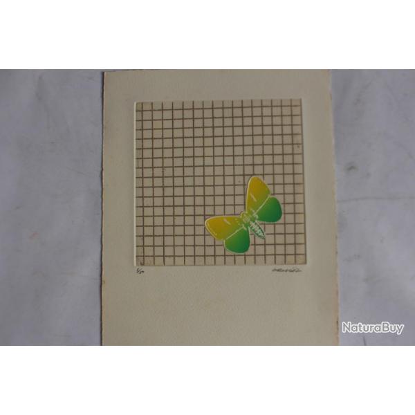 Gravure lithographie Doroteo ARNIZ Papillon