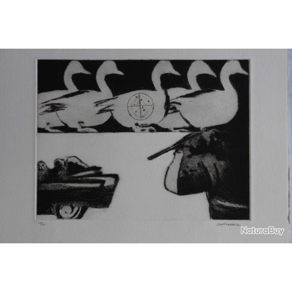 Gravure lithographie Doroteo ARNIZ Dallas 3' O'Clock