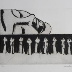 Gravure lithographiée Doroteo ARNÁIZ Procès à Diderot