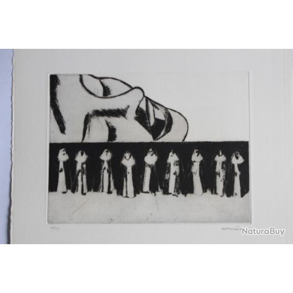 Gravure lithographie Doroteo ARNIZ Procs  Diderot