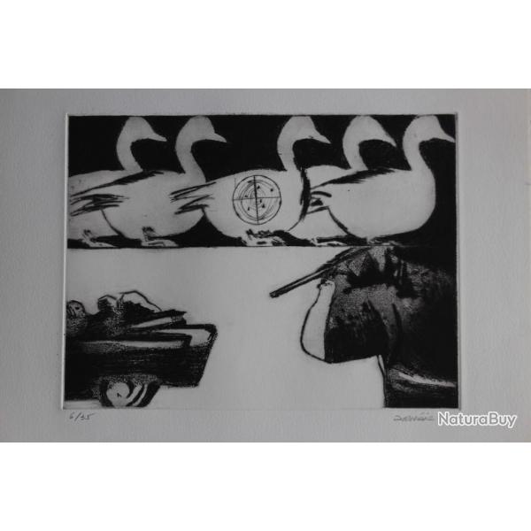 Gravure lithographie Doroteo ARNIZ Dallas 3' O'Clock