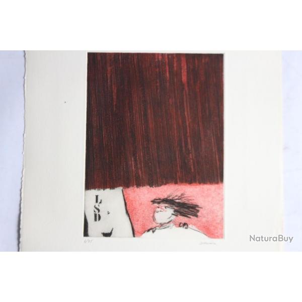 Gravure lithographie Doroteo ARNIZ La fuite