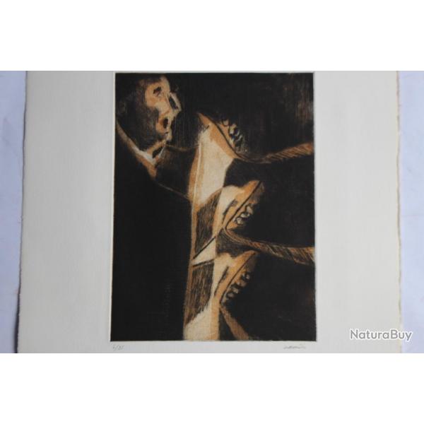 Gravure lithographie Doroteo ARNIZ Bla, Bla, Bla