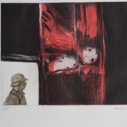Gravure lithographiée Doroteo ARNÁIZ Faites l'amour, non la guerre