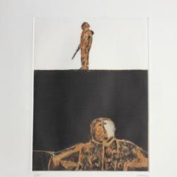 Gravure lithographiée Doroteo ARNÁIZ Petite guerre - gros bénéfice