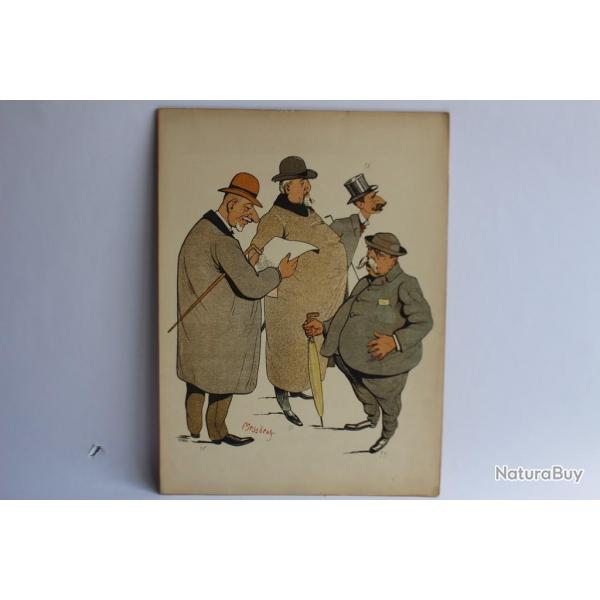 Grande caricature lithographie Mass'Beuf