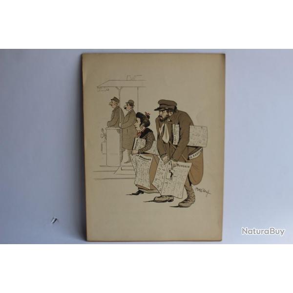 Grande caricature lithographie Mass'Beuf