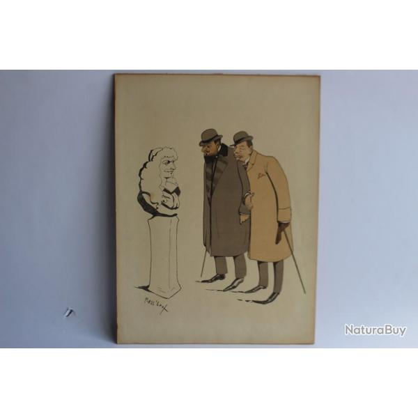 Grande caricature lithographie Mass'Beuf