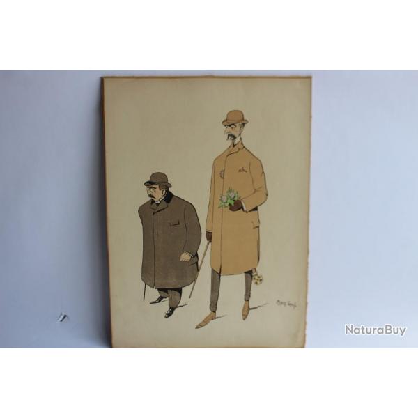 Grande caricature lithographie Mass'Beuf
