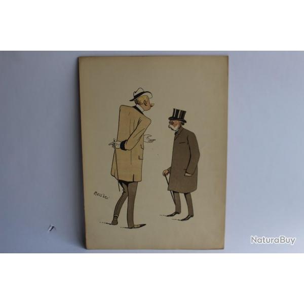 Grande caricature lithographie Mass'Beuf