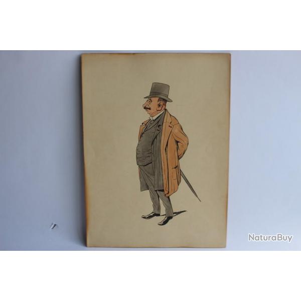 Grande caricature lithographie Mass'Beuf
