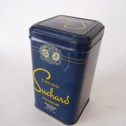 Boite chocolat cacao SUCHARD tôle lithographiée bleue