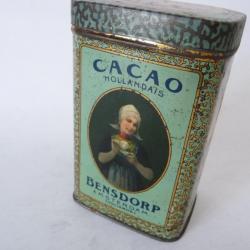 Boite chocolat cacao BENSDORP tôle lithographiée
