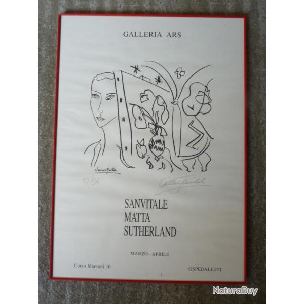 Grande Affiche Lithographie SANVITALE Galerie d'Art Galleria Ars