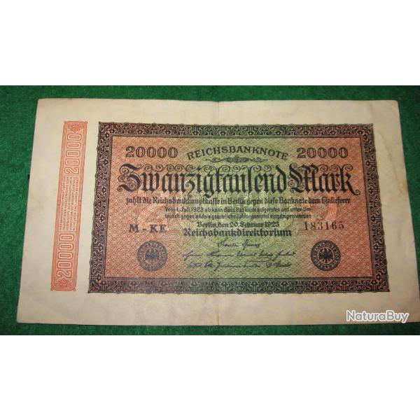 Allemagne  billet de 20000 Mark 1923