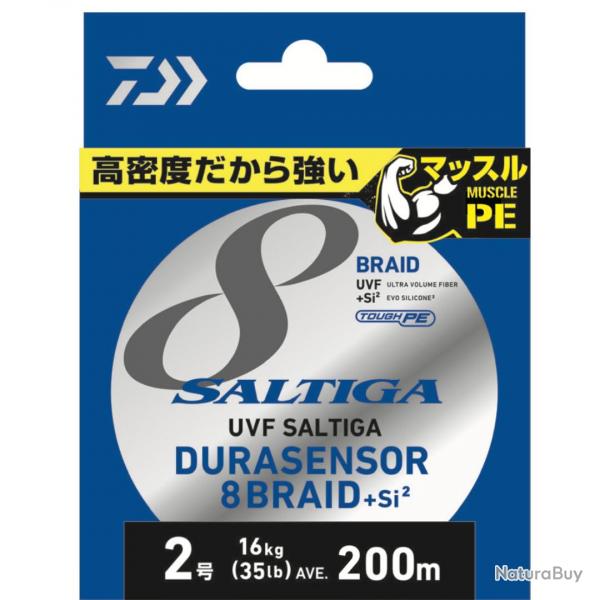 Tresse Daiwa Saltiga 8 Brins Dura Multicolore 200m 0,12mm 4,9kg Multicolore 200m