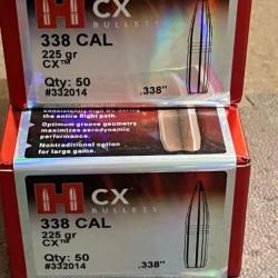 OGIVE HORNADY CX CAL 338 225GR Qté 84