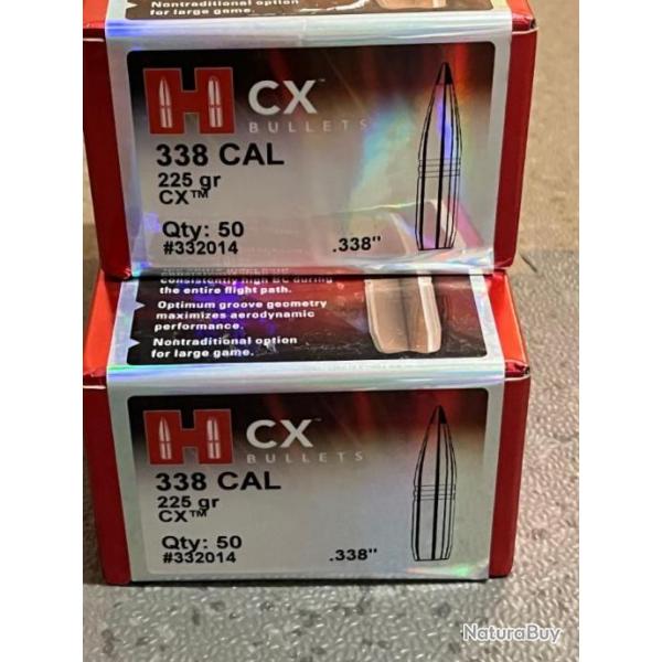 OGIVE HORNADY CX CAL 338 225GR Qt 84