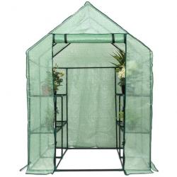 Serre de jardin chaude serre à légumes tente pour plantes 8 étagères charge max : 10 kg transparent
