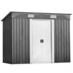 Abri de jardin à l'extérieur en acier galvanisé avec 2 portes 4 bouches d'aération pour stocker out