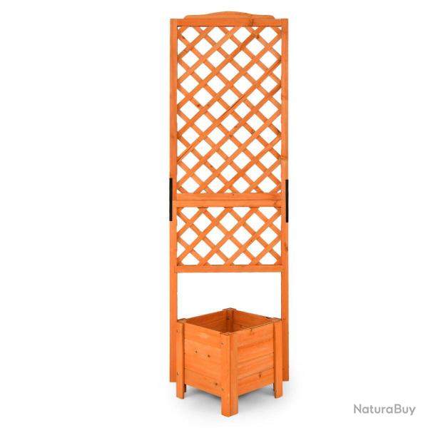 Jardinire sur pied avec treillis en bois de sapin 54,5 x 52 x 180 cm bac  fleurs avec trous de dr