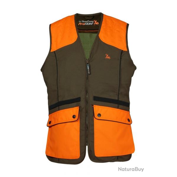 GILET DE CHASSE PROHUNT GROUSE KAKI - ORANGE XXL