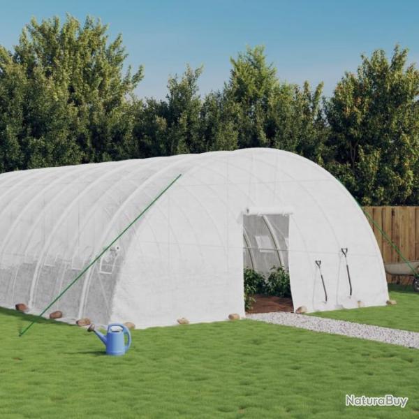 Serre avec cadre en acier blanc 36 m 6x6x2,85 m