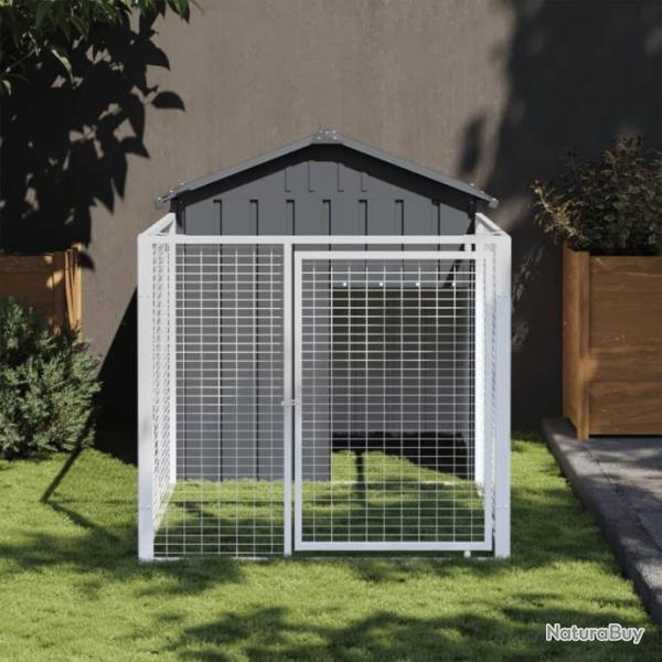 Niche pour chien avec cour anthracite 117x201x123 cm