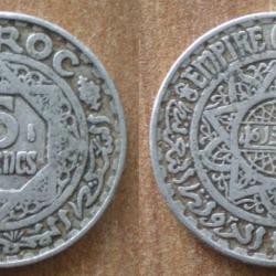 Maroc 5 Francs 1950 1370 Piece Empire Cherifien Dirhams