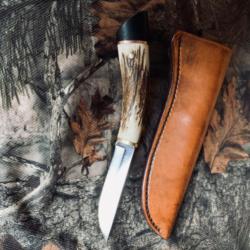 couteau de chasse artisanal bois de cerf/ ébène 2