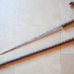 BELLE ancienne canne épée néflier à lame cruciforme  - Détention Libre en Catégorie D
